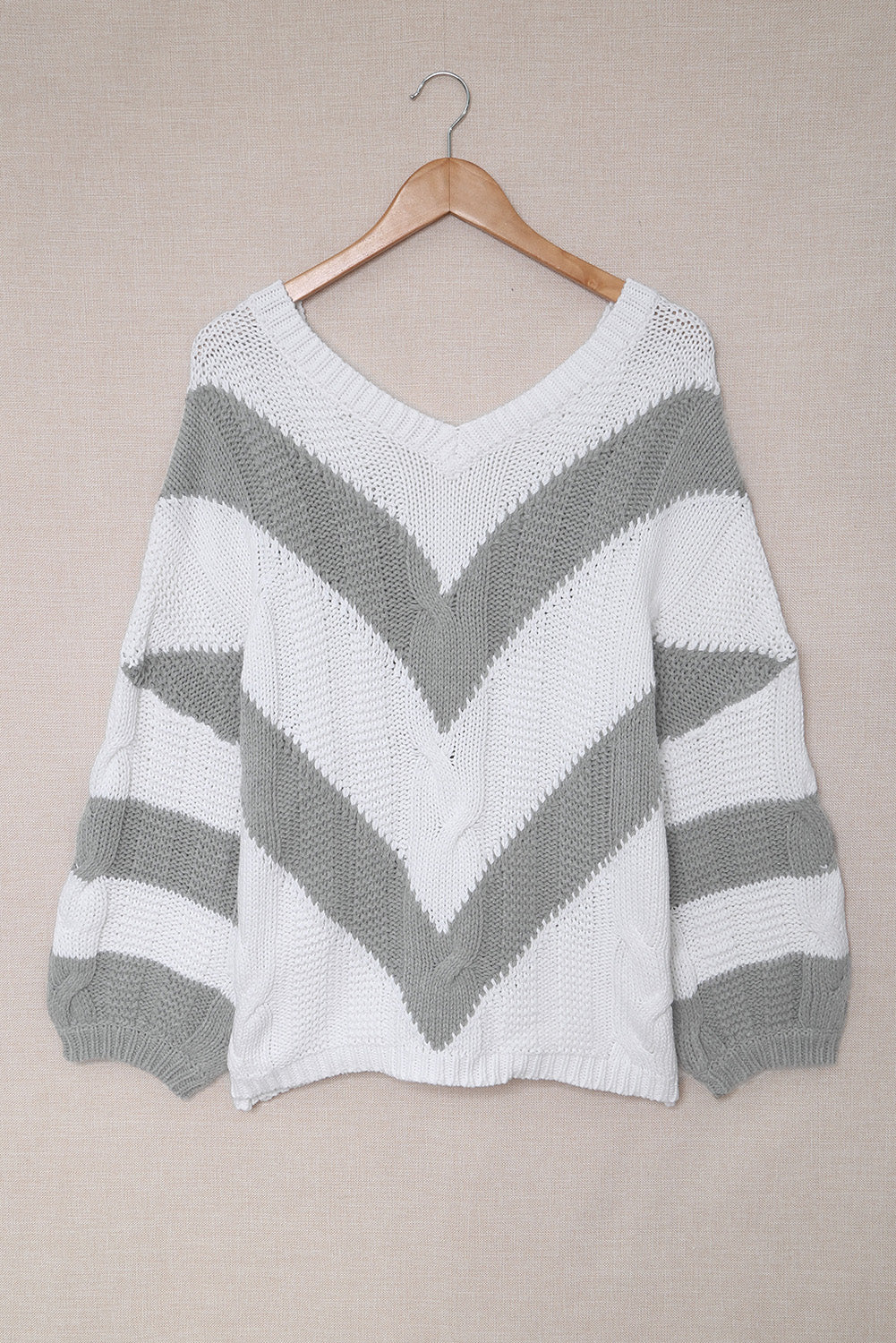 Color Block Drop Shoulder Oversize Sweater