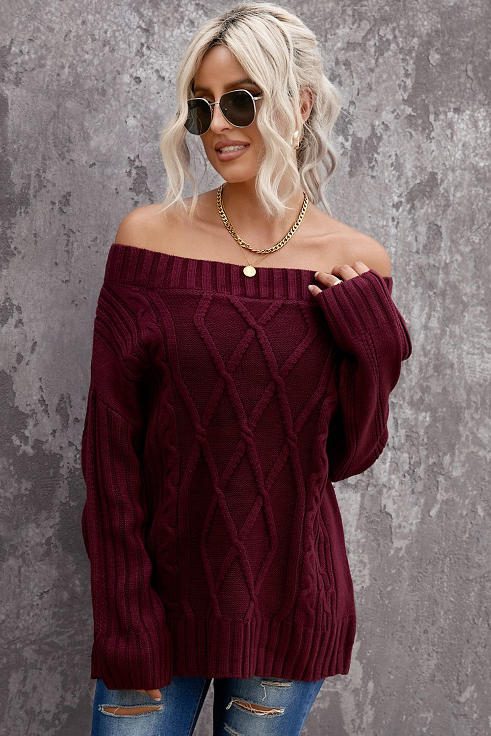 Off The Shoulder Winter Sweater