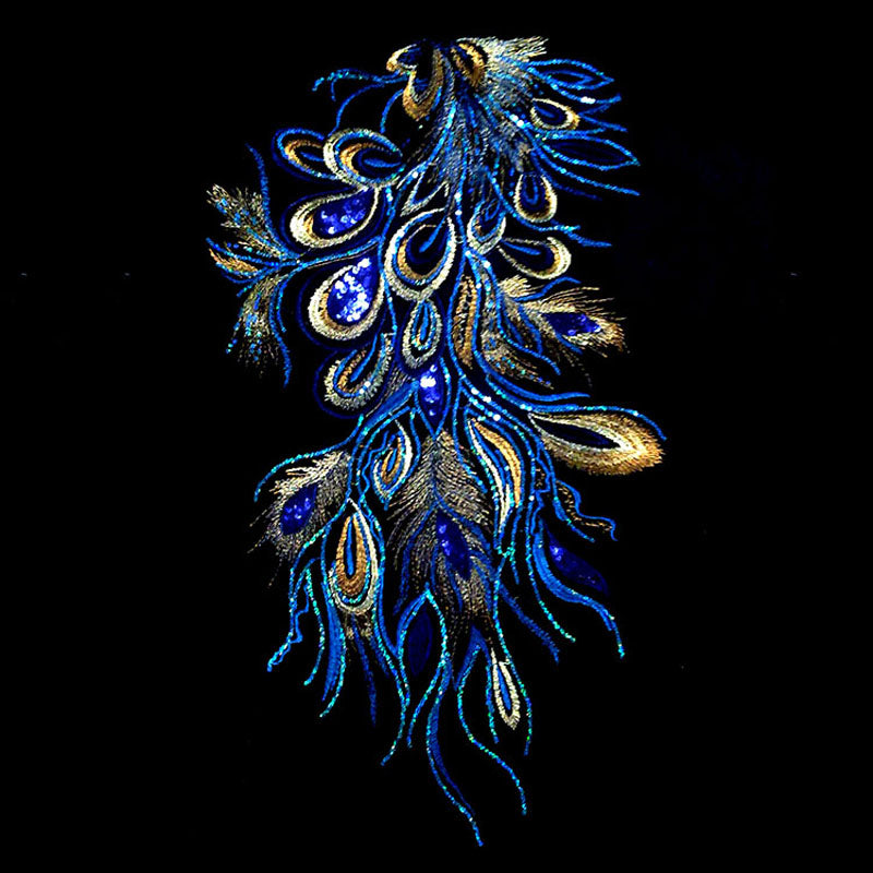 Phoenix Feather Phoenix Tail Embroidered Cloth Paste