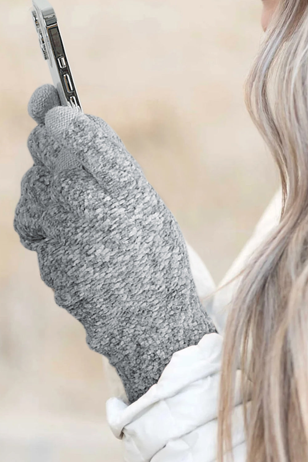 Knitted Texture Touch Screen Gloves