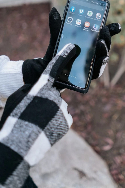 Screen Touch Plaid Gloves