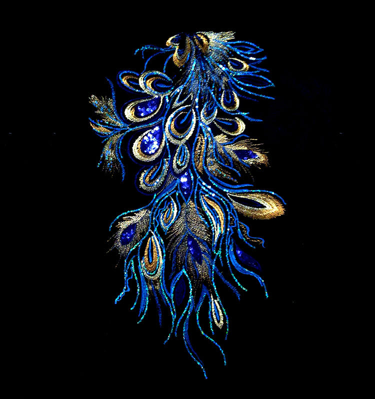 Phoenix Feather Phoenix Tail Embroidered Cloth Paste