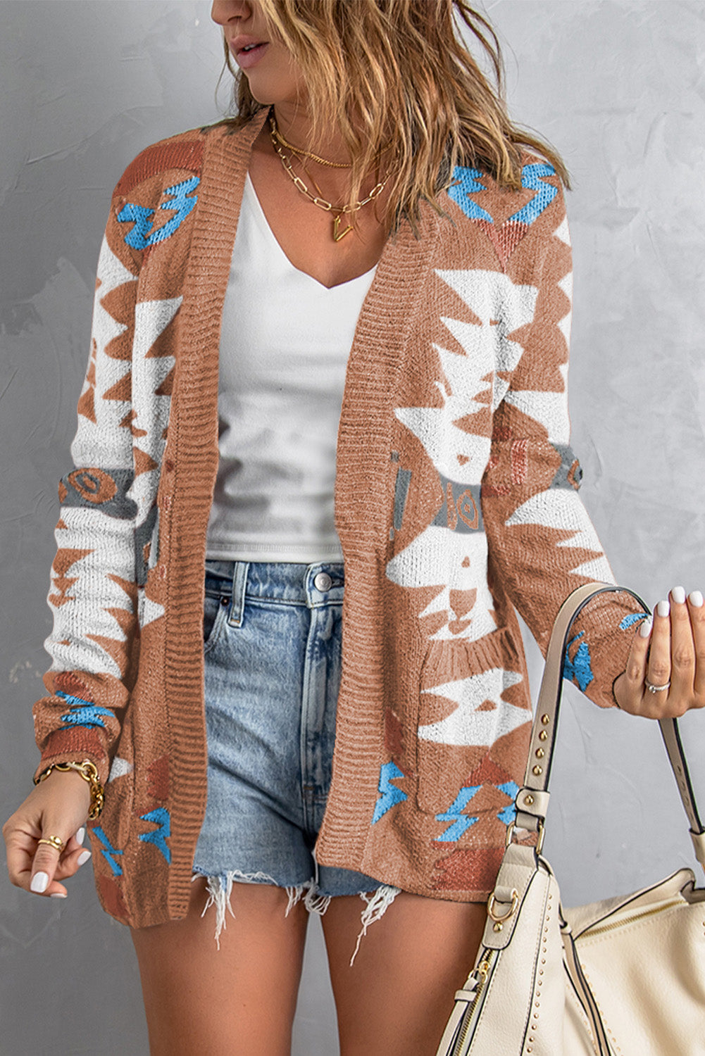 Moraga Pocketed Aztec Cardigan