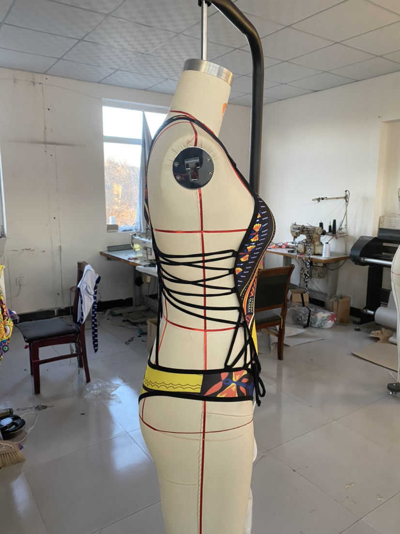 Women's Ethnic Print One-piece Swimsuit