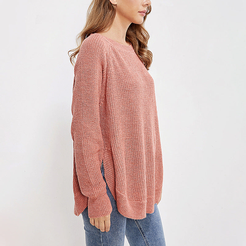 Leisure Round Neck Long Sleeve Pullover Shirt