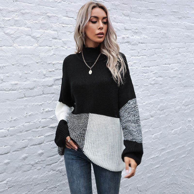 Leisure Half High Neck Long Sleeve Pullover Shirt