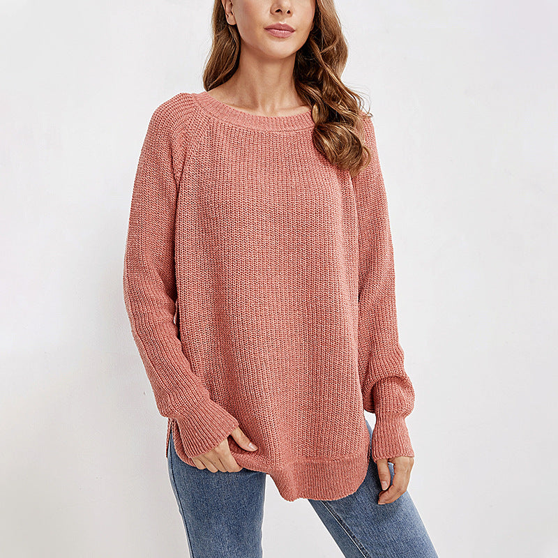 Leisure Round Neck Long Sleeve Pullover Shirt