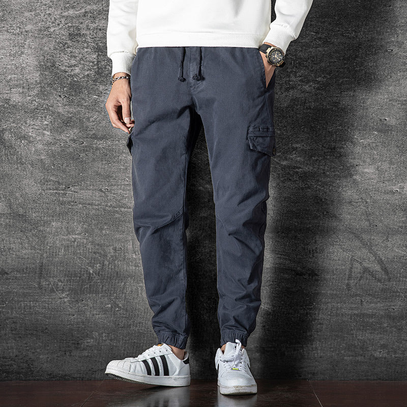 washed cotton pockets workman pants