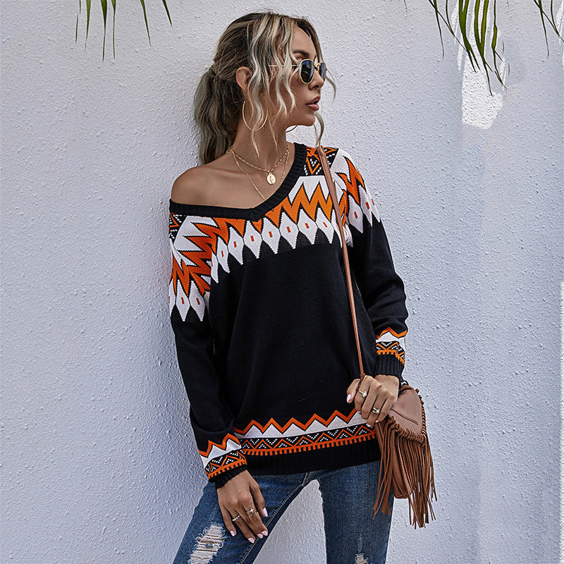 Leisure V Neck Long Sleeve Pullover Shirt