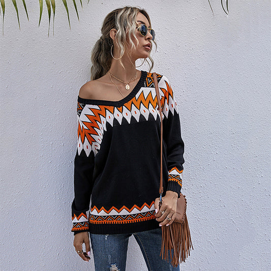 Leisure V Neck Long Sleeve Pullover Shirt