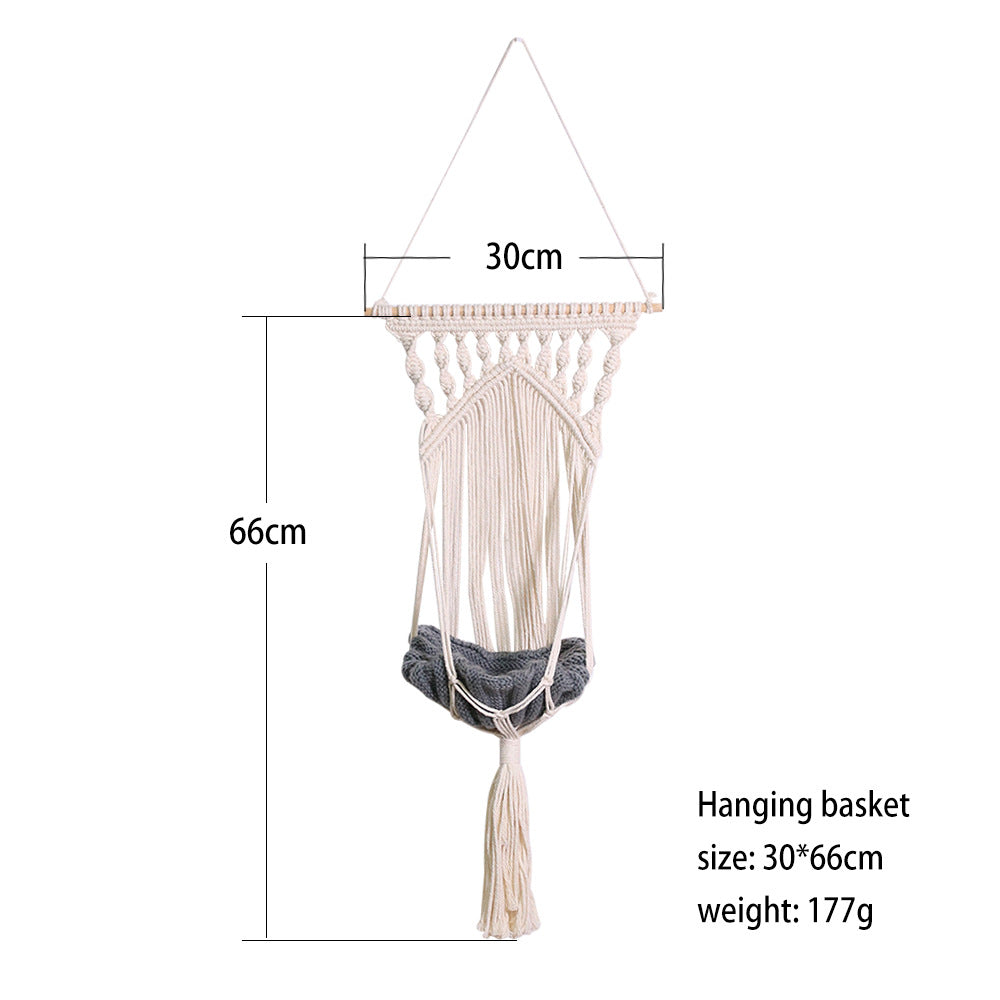 Cat Window Perch Macrame Cat Hammock Boho Wall Mounted Pet Resting Seat Bed For Indoor Cats Space Saving Kitty Sunny Swing Shelf