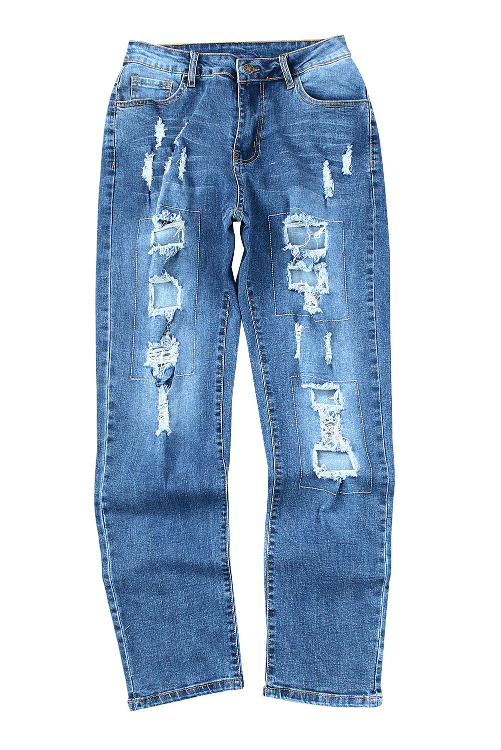 HAMMER AND FREE Graphic Cutout Ribbed Jeans