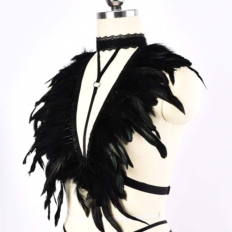 Shoulder Strap Feather Halter Beauty Back Harness