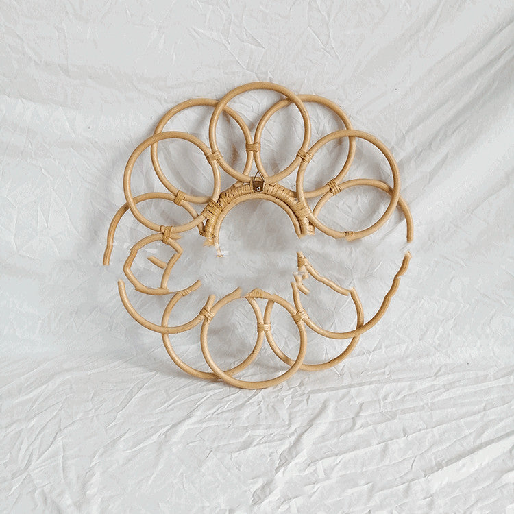 Nordic Creative Wall Decoration Hanging Rattan Mirror