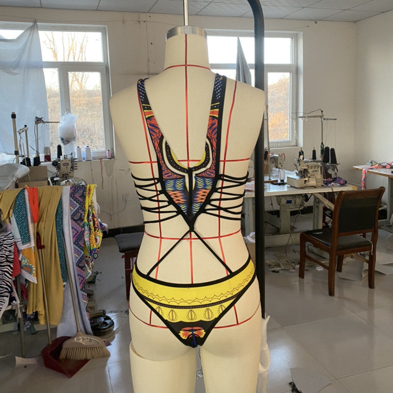 Women's Ethnic Print One-piece Swimsuit