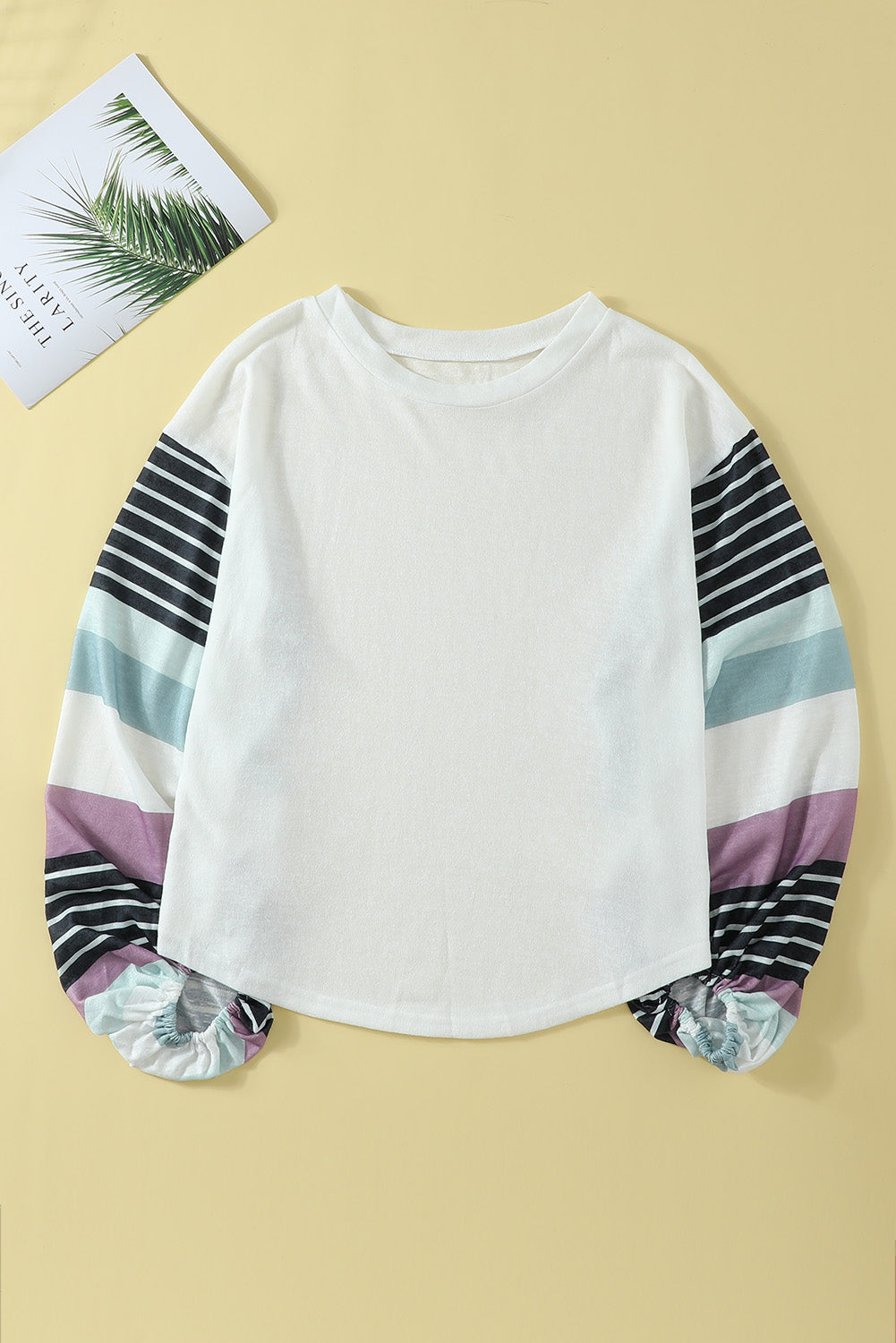Striped Colorblock Long Sleeve Knit Top