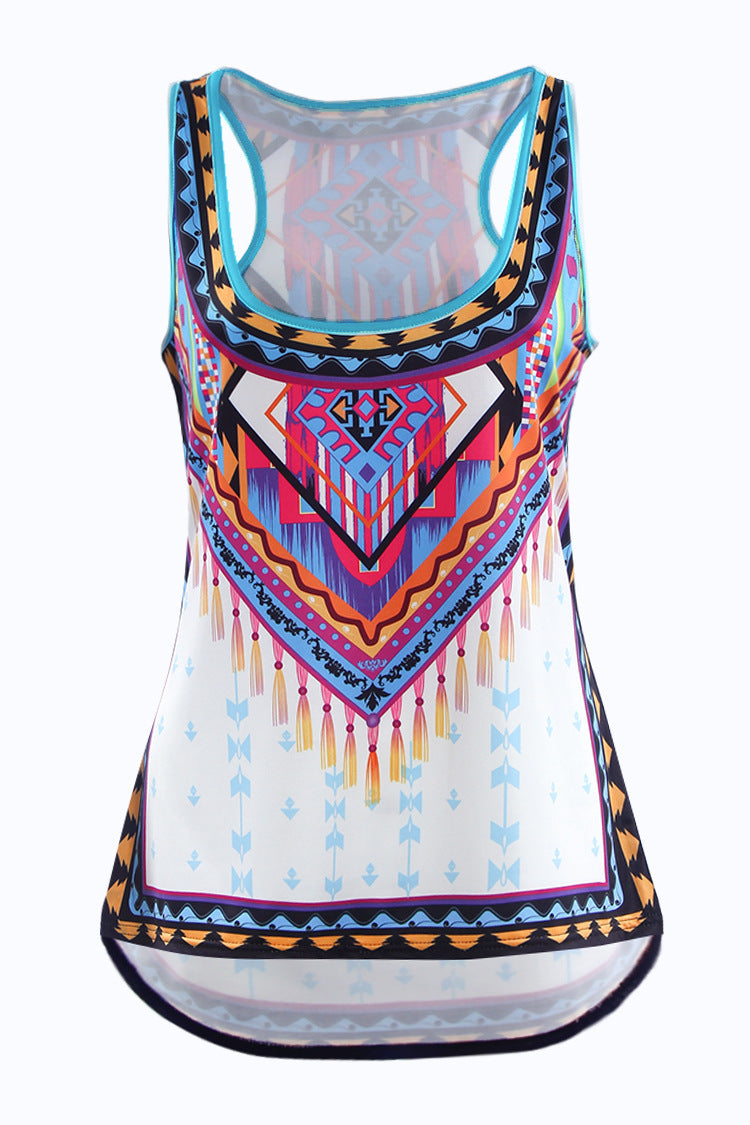 Summer New Ethnic Style Printed T-shirt