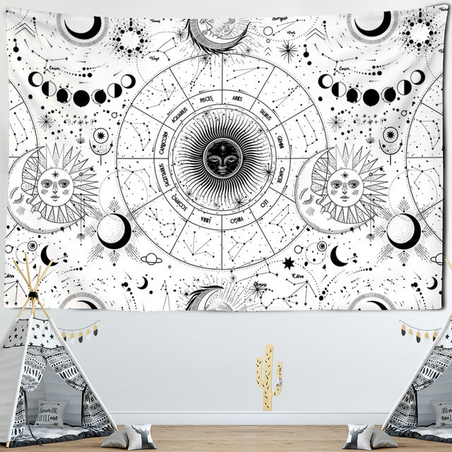 Nordic Sun Moon Mandala Starry Tapestry