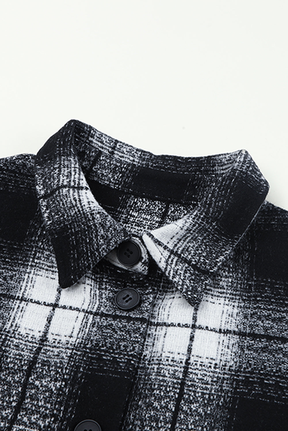 Plaid Print Buttoned Pocketed Long Sleeve Long Coat