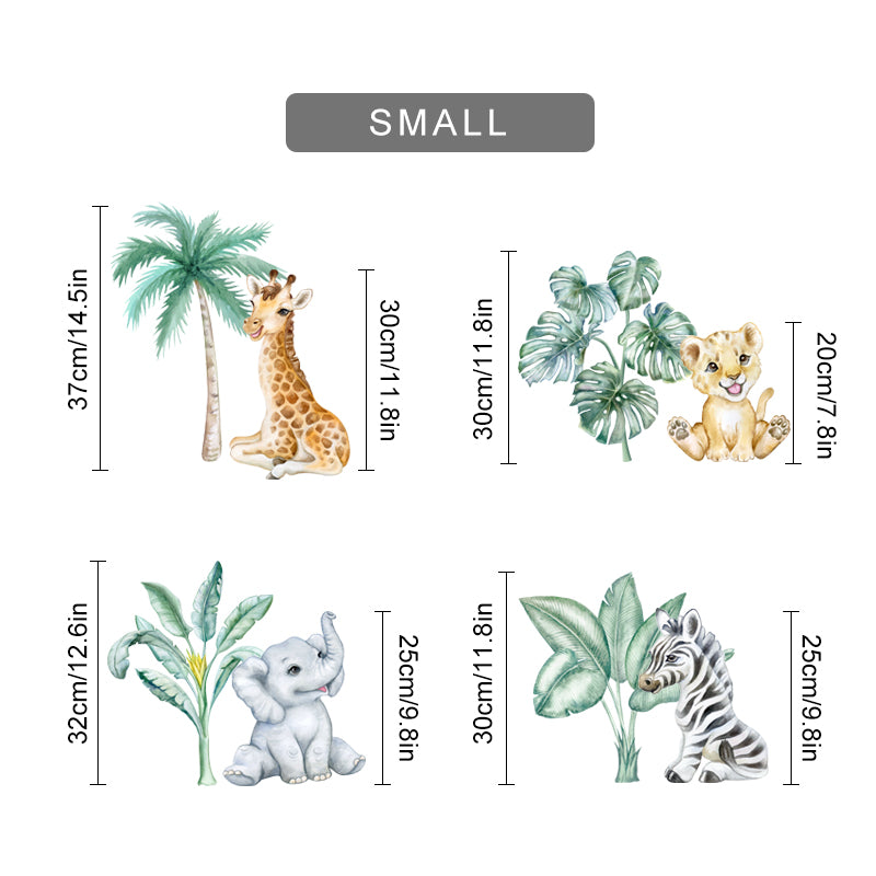 Boho Large African  Wild Animals Tropical Tree Wall Sticker
