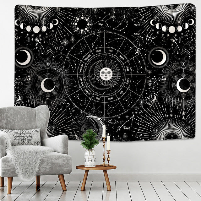 Nordic Sun Moon Mandala Starry Tapestry