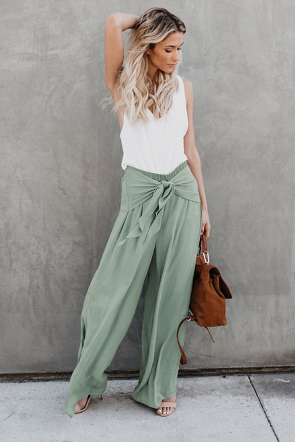 Tie Knot Wide Leg Pants