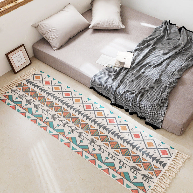 Nordic Simple Cotton And Linen Geometric Floor Mat