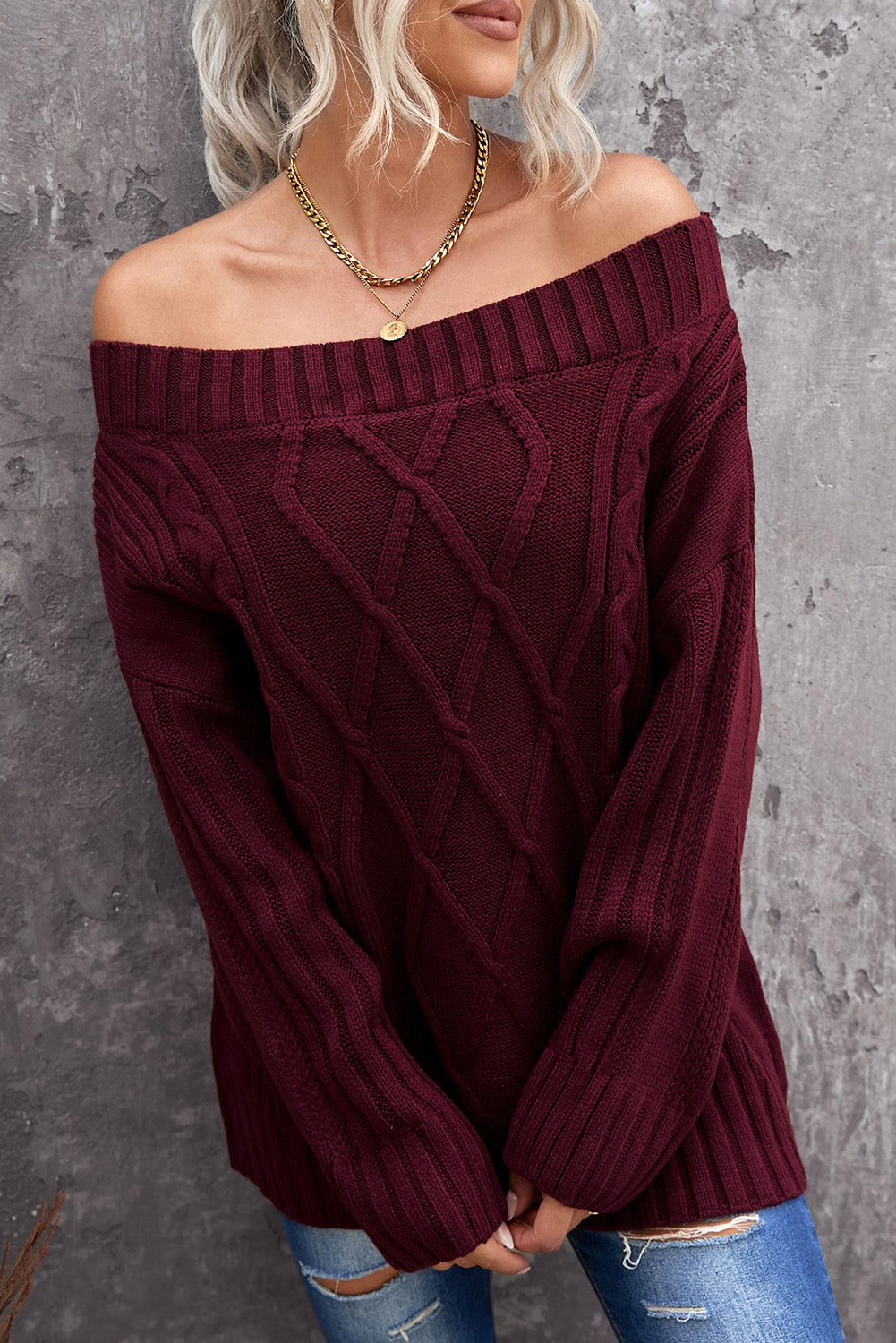 Off The Shoulder Winter Sweater