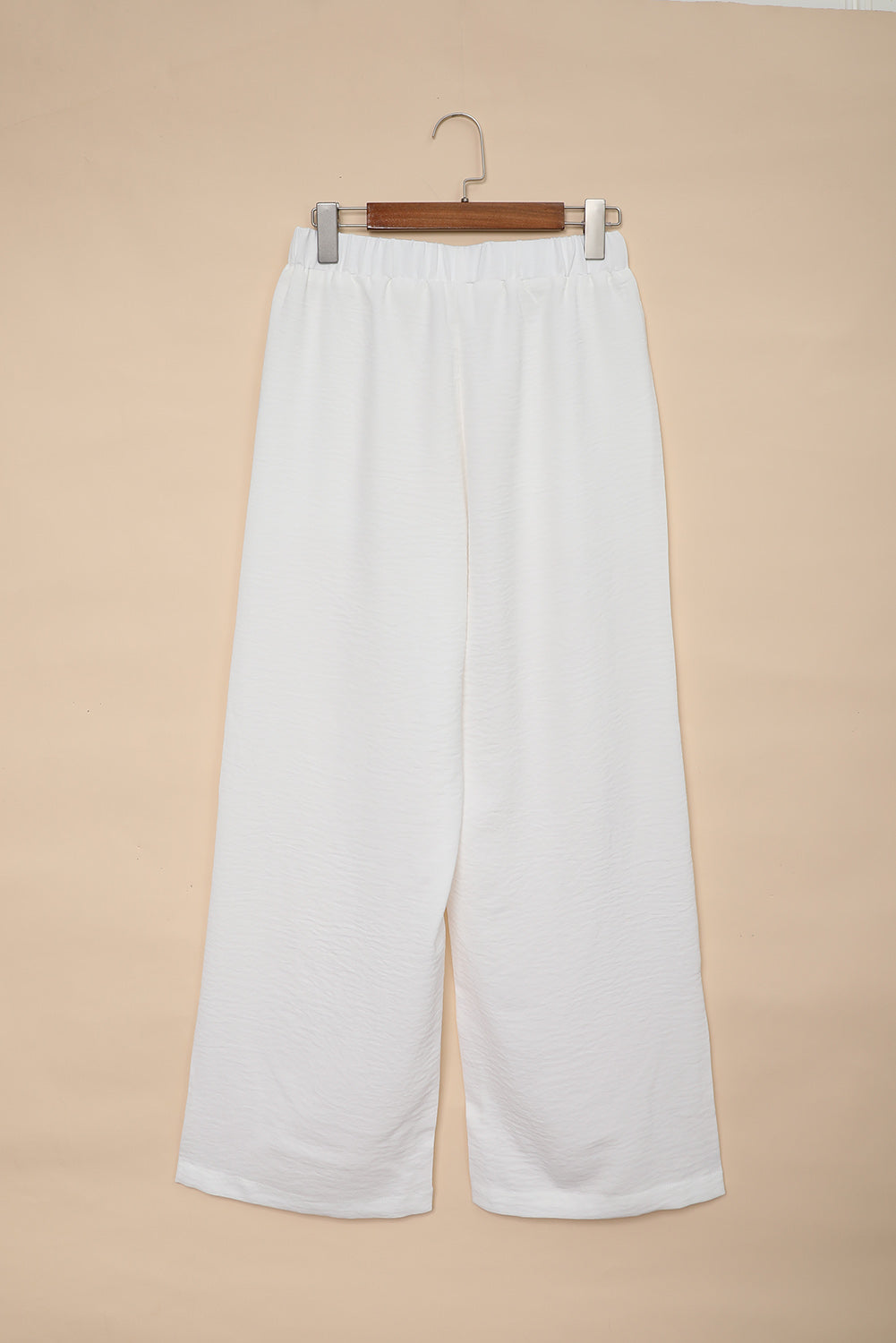 Elastic Waist Pocketed Wide Leg Pants