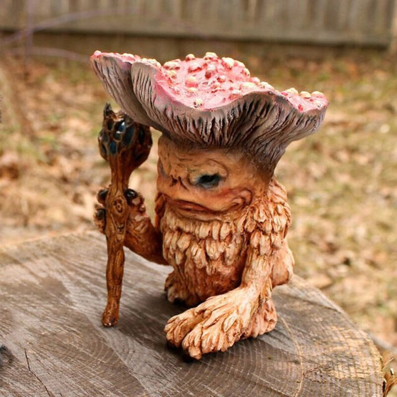 Fairy Mushroom Monster Shaman Wizard Troll Resin Garden Ornament Yard Lawn Outdoor Decor MUMR999