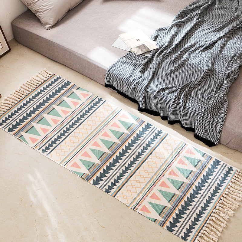 Nordic Simple Cotton And Linen Geometric Floor Mat