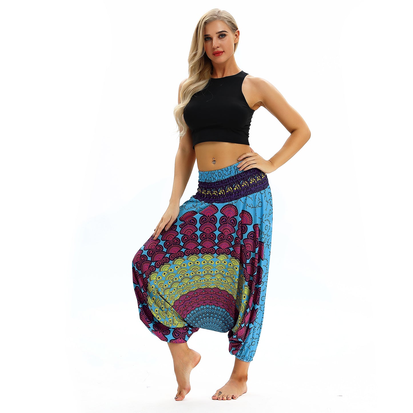 Loose And Thin Ethnic Bloomers, Hanging Crotch Harem Pants, Dance Yoga Fitness Wide-leg Pants