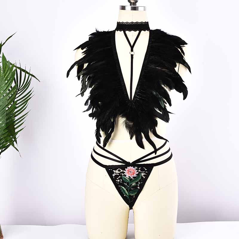 Shoulder Strap Feather Halter Beauty Back Harness