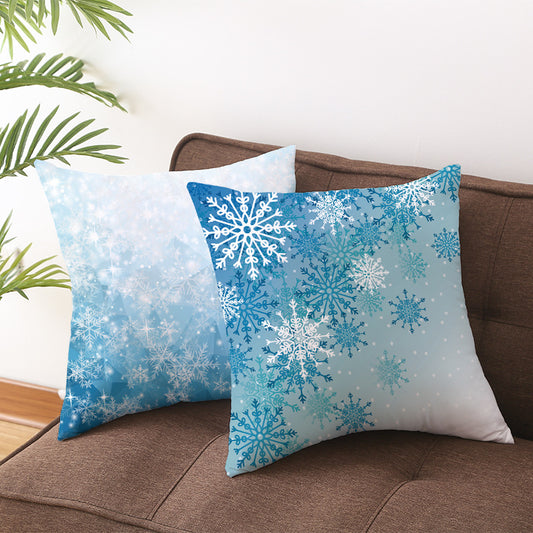 Home Christmas Snowflake Digital Printing Car Pillowcase