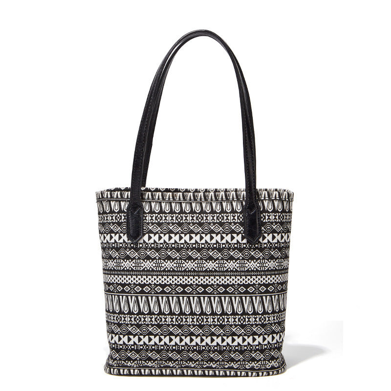 Vintage Ethnic Print Canvas Bucket Bag