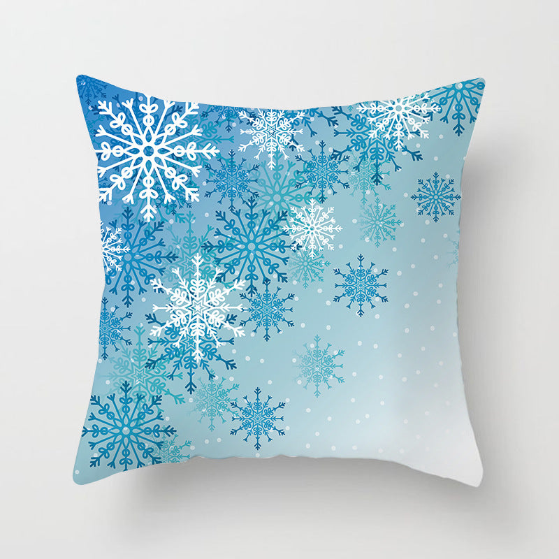 Home Christmas Snowflake Digital Printing Car Pillowcase