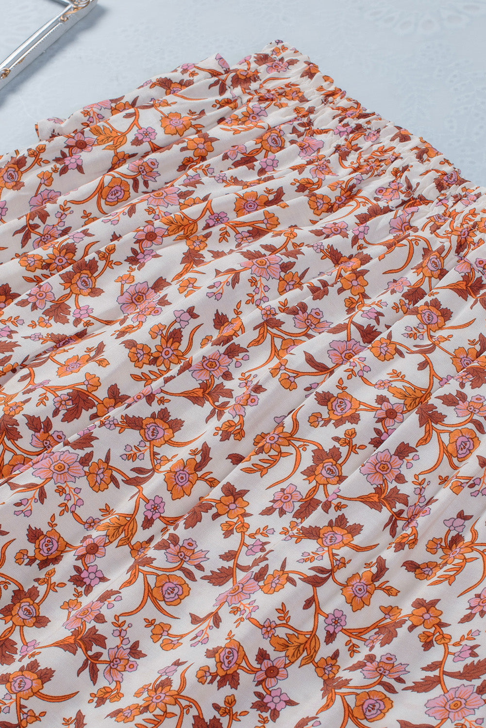 Boho Floral Print Wide Leg Pants