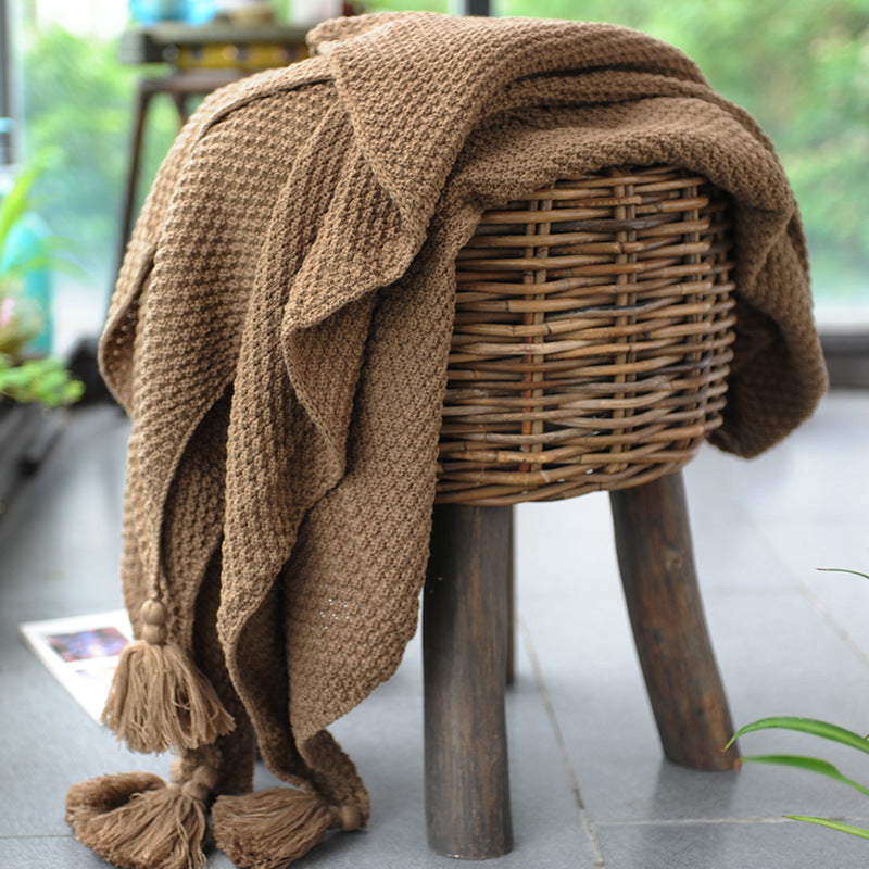 Nap Woolen Office Shawl Nordic Sofa Blanket