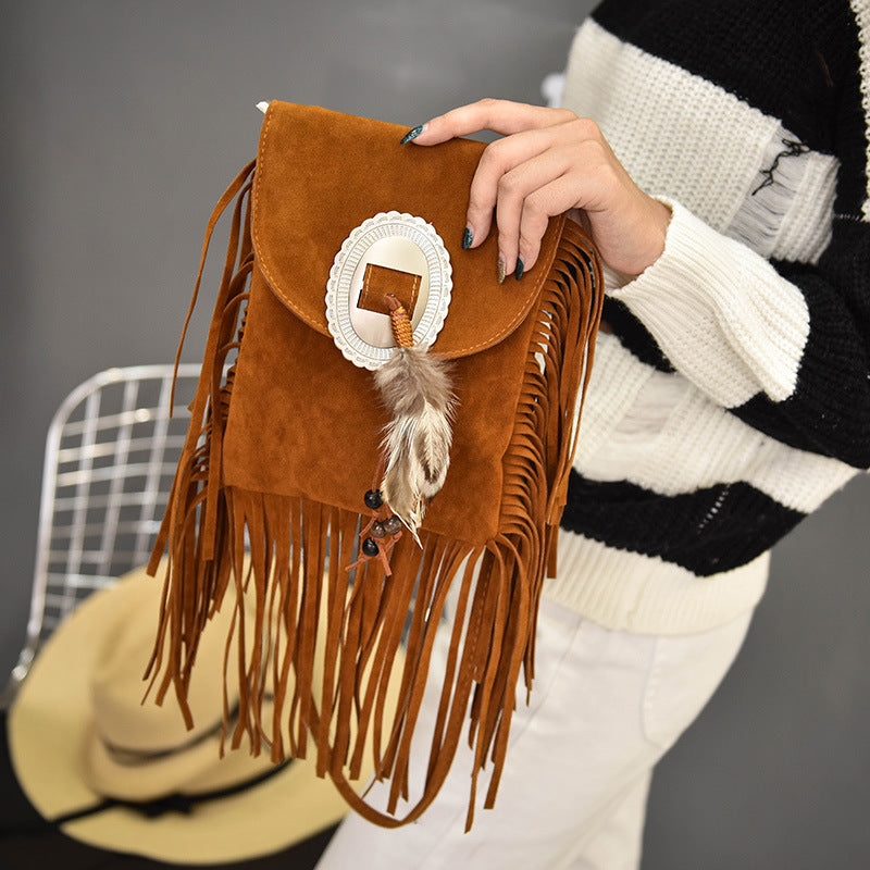 Bohemian Tassel Crossbody Small Bag Feather Personality Bag
