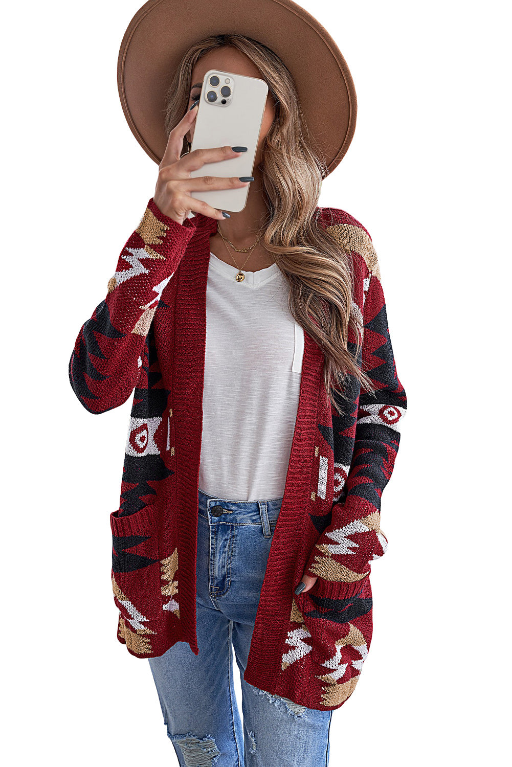 Moraga Pocketed Aztec Cardigan