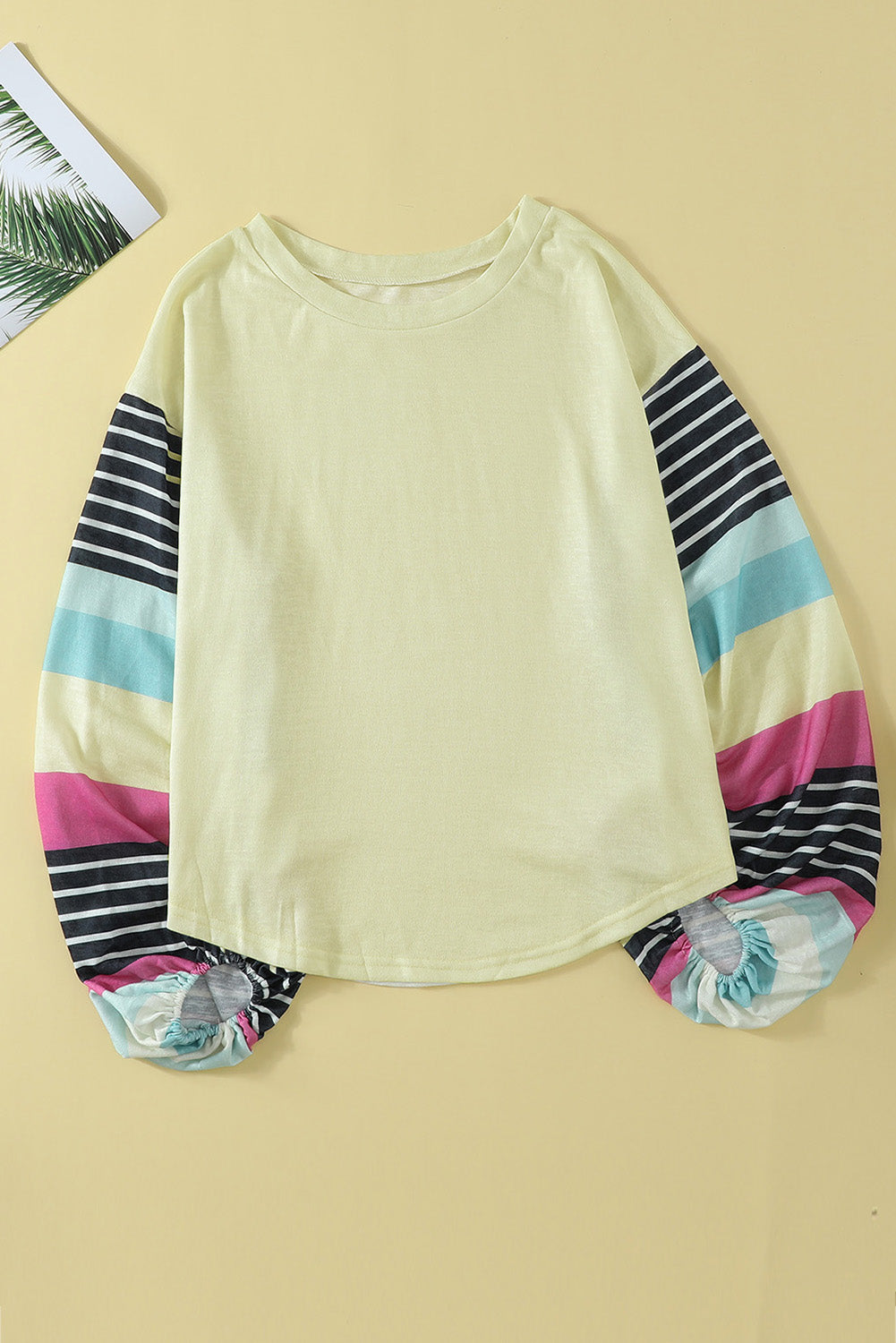 Striped Colorblock Long Sleeve Knit Top