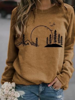 Women's Long Sleeve Pullover Color Matching Wool Top