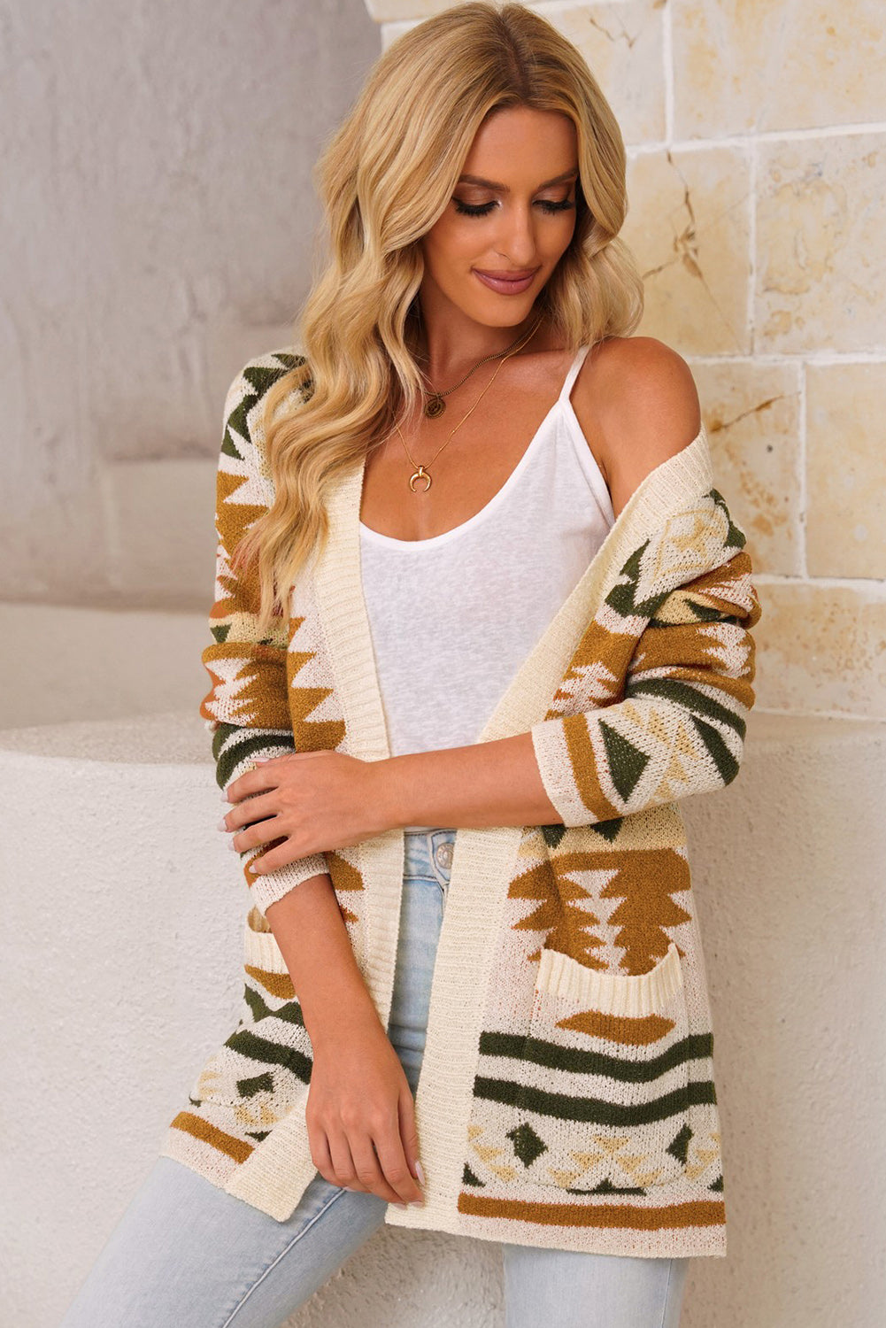 Moraga Pocketed Aztec Cardigan