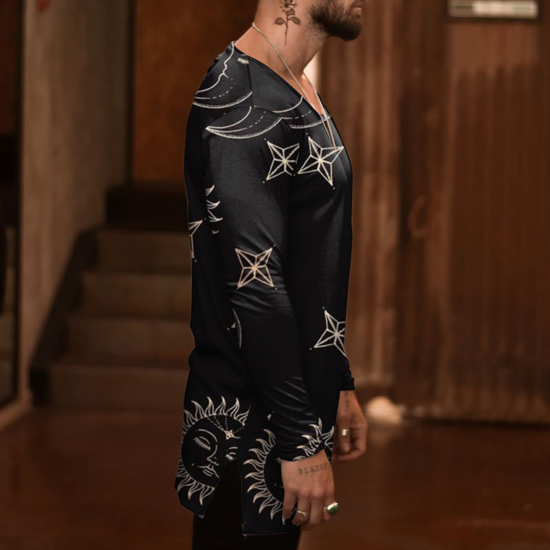Long-sleeved T-shirt Xingyue Printed Men's Top
