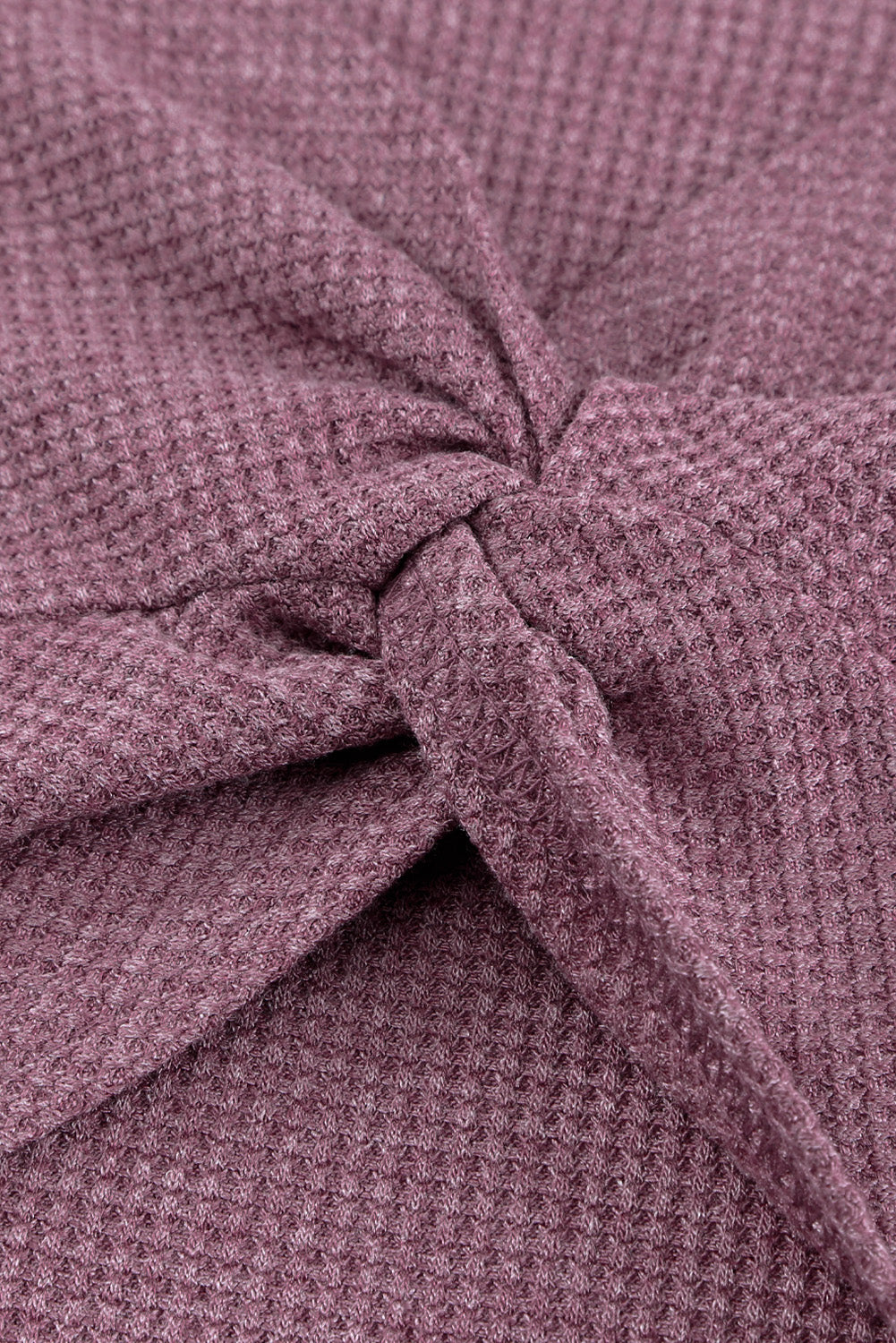 Twist Knot Long Sleeve Waffle Knit Crop Top