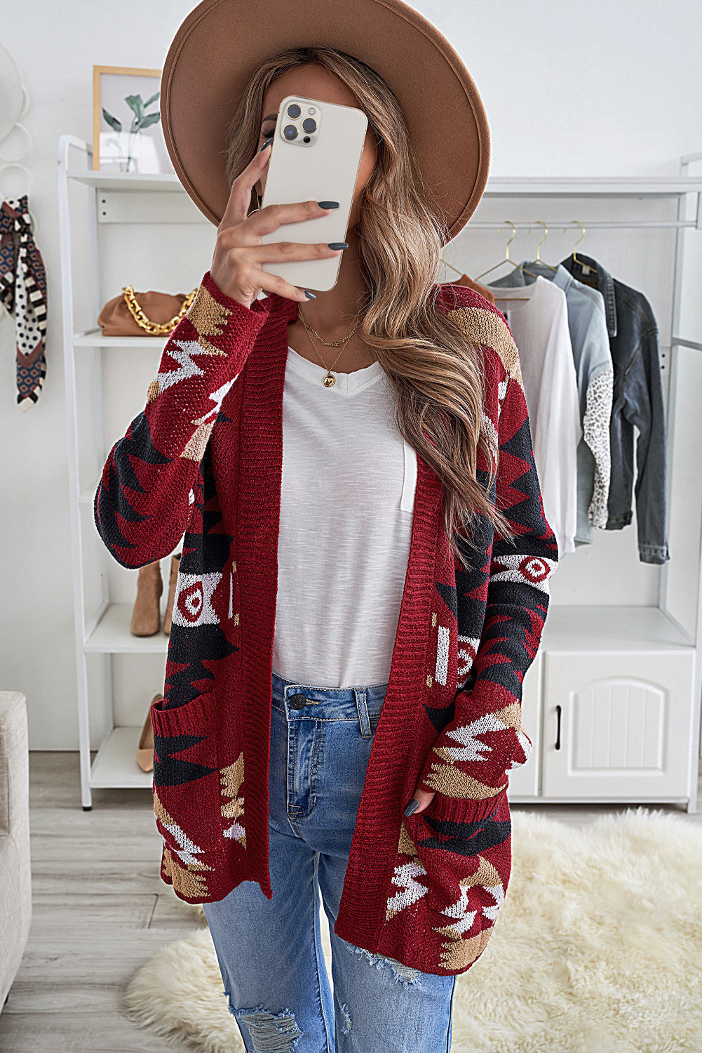 Moraga Pocketed Aztec Cardigan