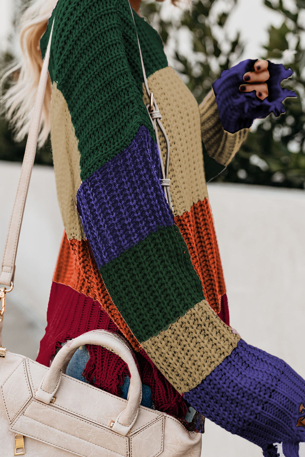 Colorblock Distressed Sweater