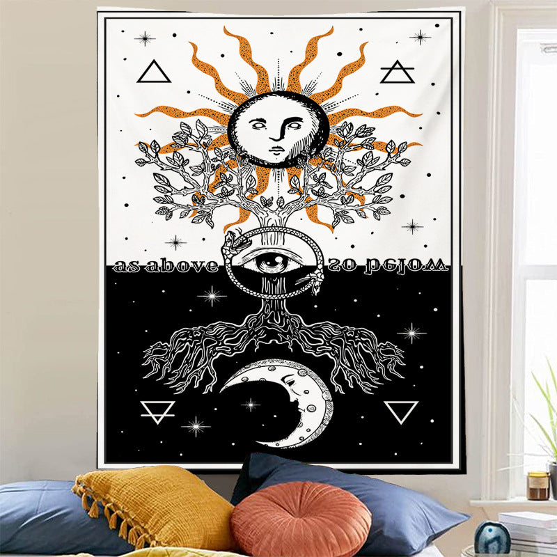 Sun And Moon Bedside Background Cloth Nordic