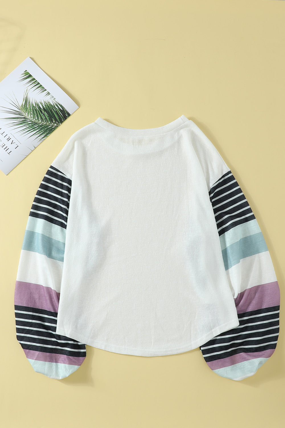 Striped Colorblock Long Sleeve Knit Top