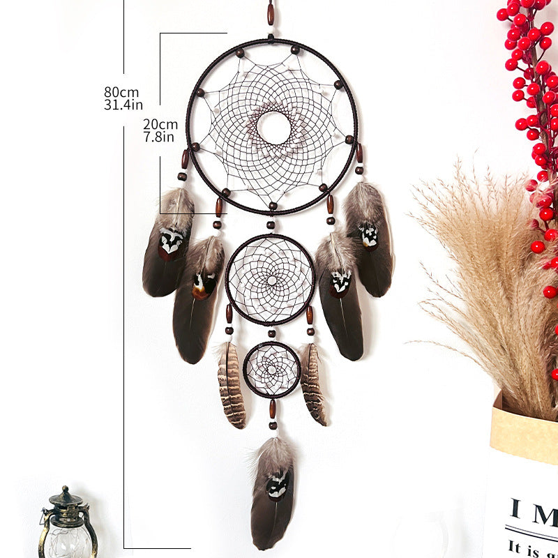 Feather Three Ring Dream Catcher